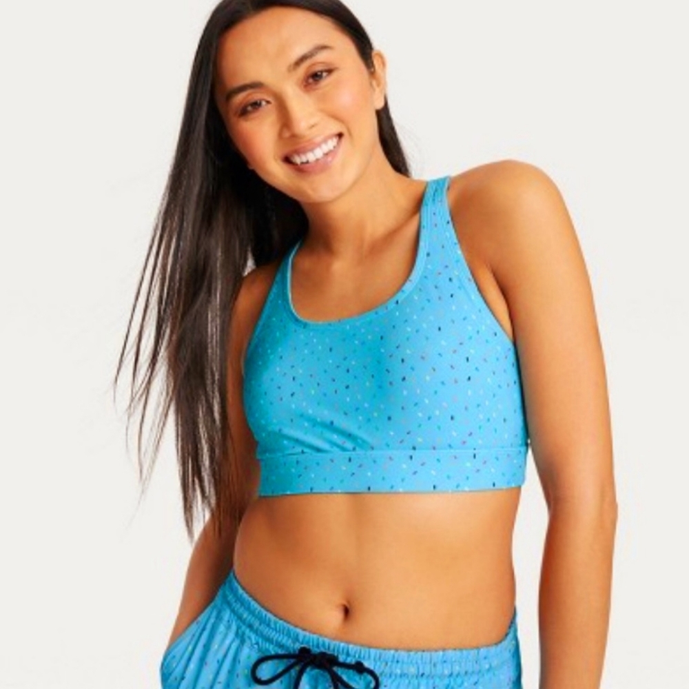 Pride Adult Humankind Swim Top  Blue Sprinkles